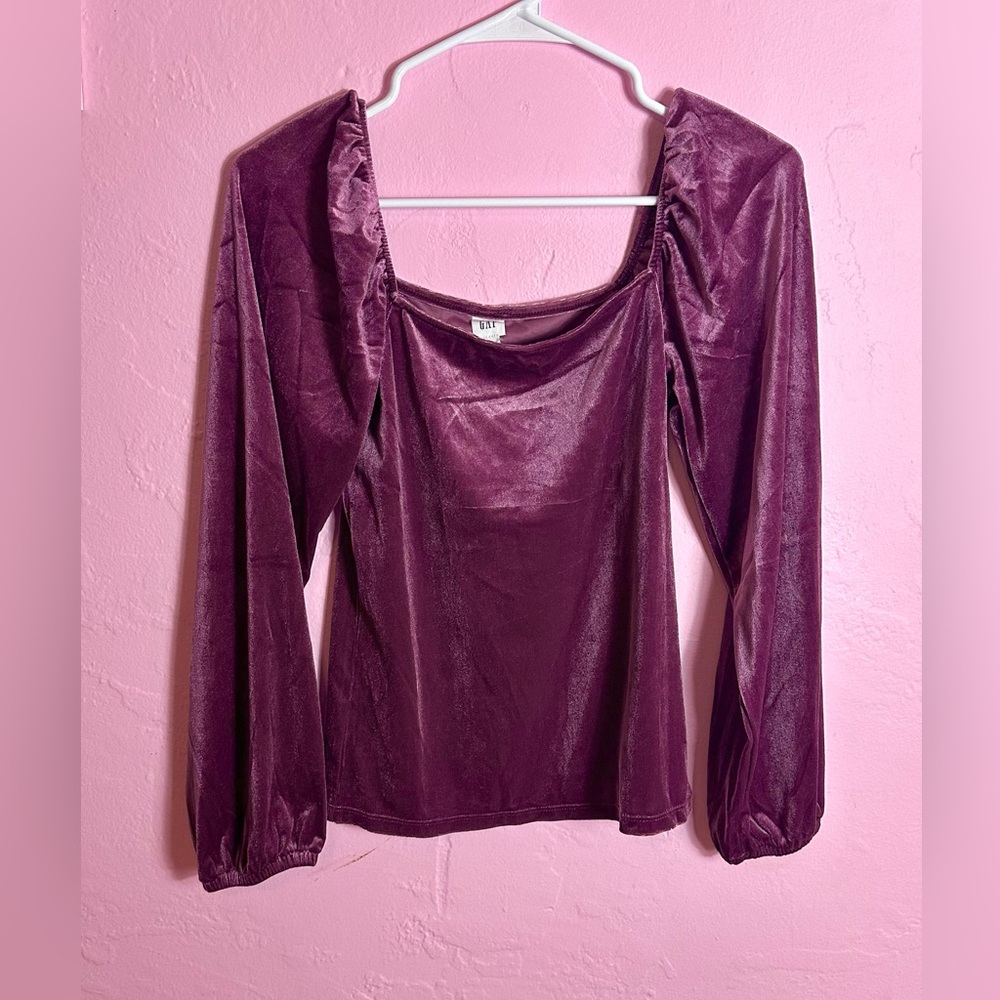 Velour Squareneck Gap Top NWT, Maroon Color, Small, Perfect Condition - Picture 1 of 6